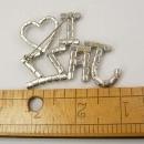 Vintage I LOVE Jazz Rhinestone Brooch huge stones Red and clear Music brooch