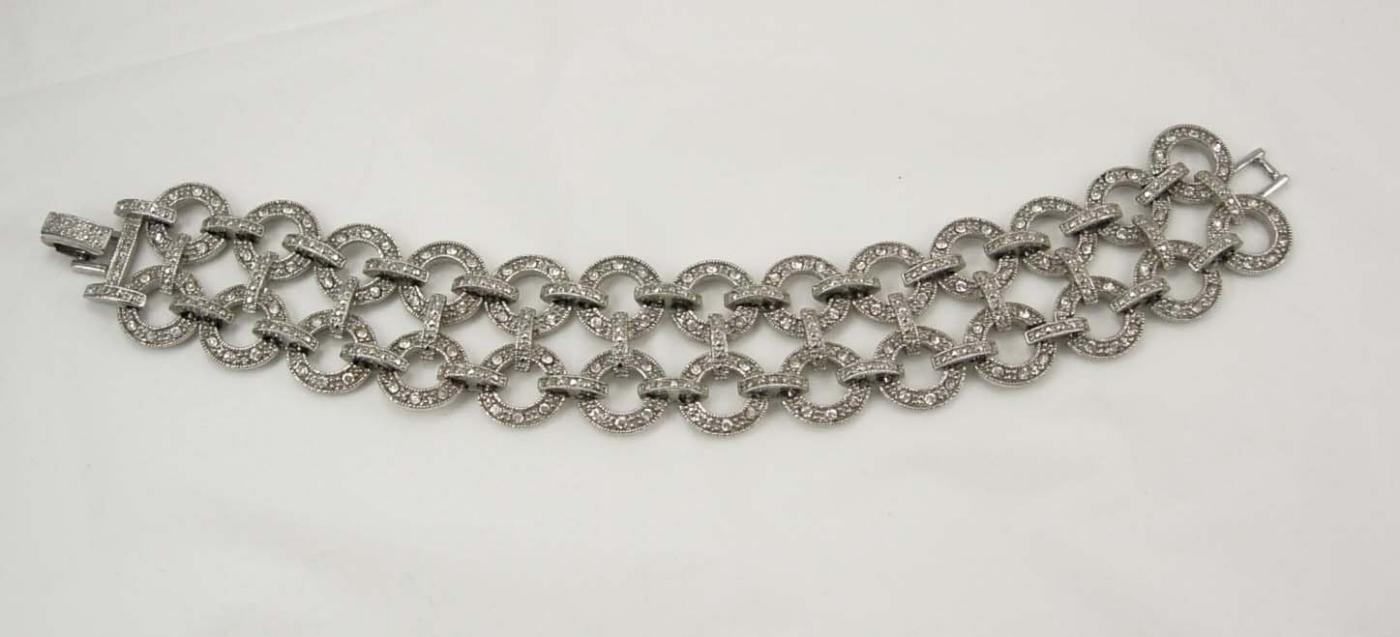Vintage Early MOnet Pave rhinestone bracelet Deco style hundreds of rhinestones