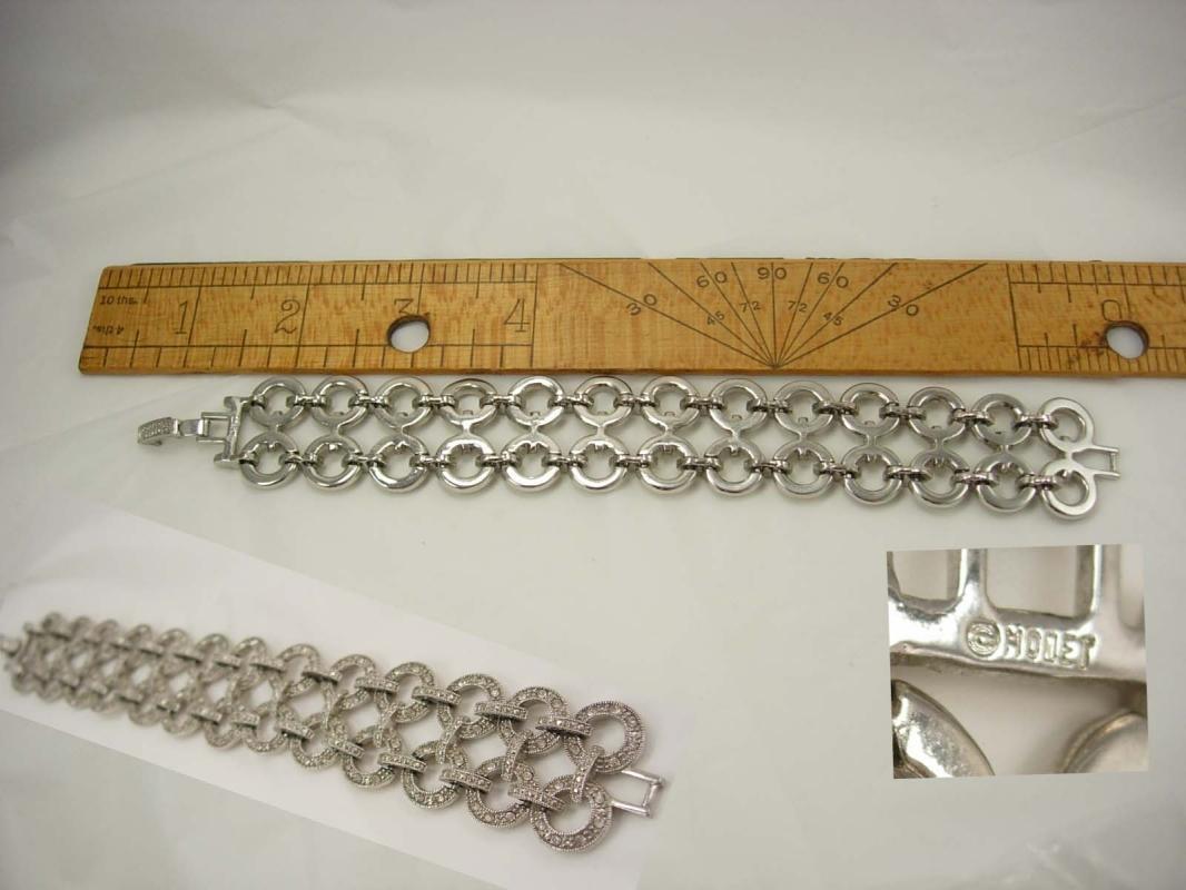 Vintage Early MOnet Pave rhinestone bracelet Deco style hundreds of rhinestones
