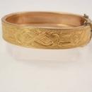 1874 antique Victorian rose gold filled bracelet bangle hallmarked