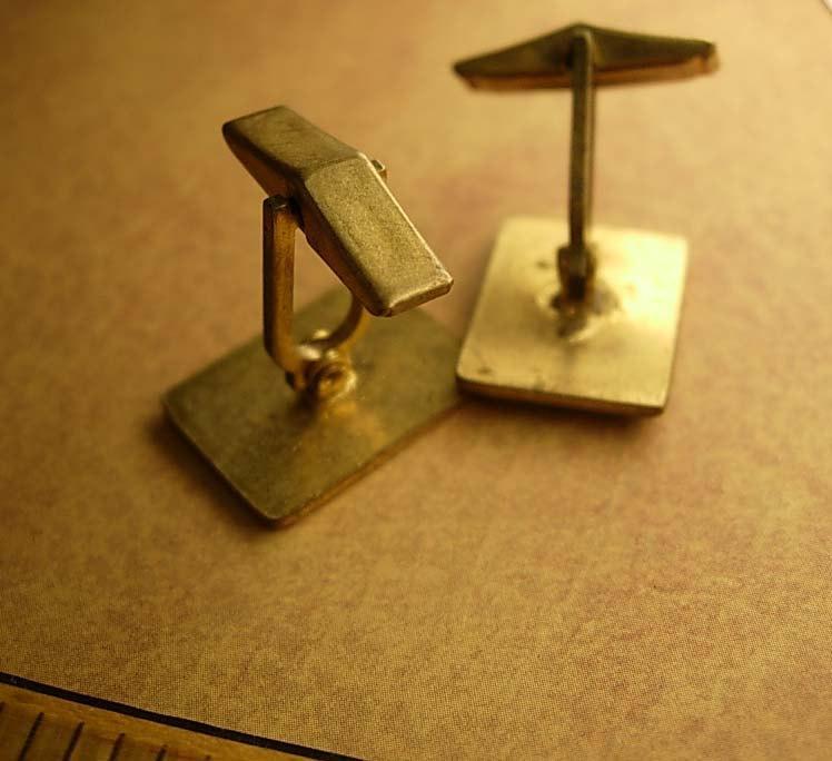 Vintage Chess Cufflinks Cobalt blue enamel the Rook
