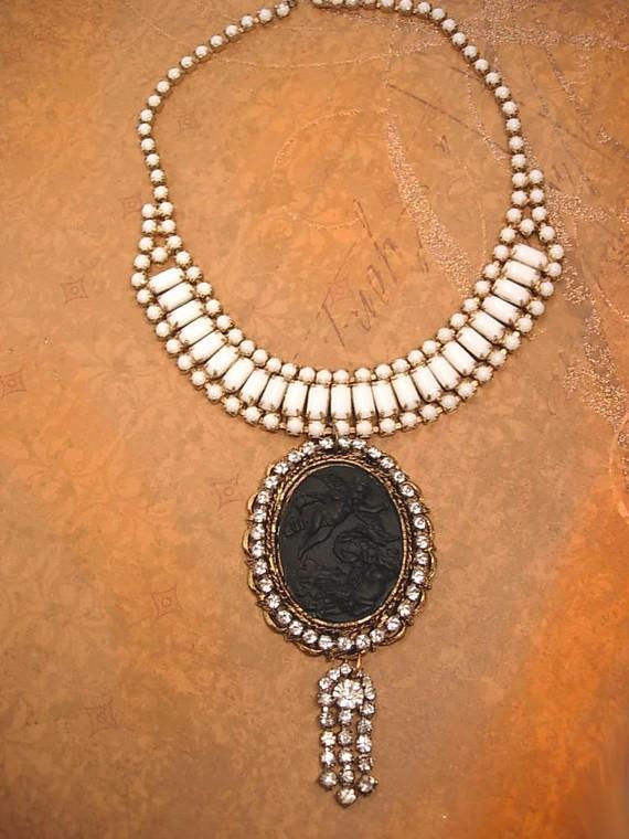 Black Mourning Cherub Cameo Choker necklace