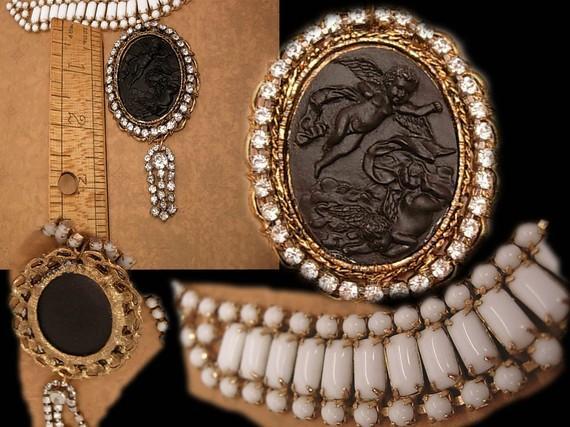 Black Mourning Cherub Cameo Choker necklace