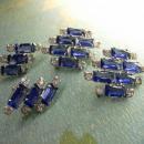 VIntage Open back Rhinestone Duette and screw On earrings Brilliant sapphire blue baguettes