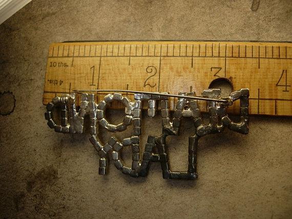 1920s Art deco DIAMOND lady Brooch huge flapper piece