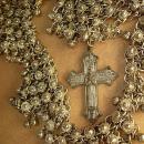 Medieval Goddess necklace Gothic antique cross HUGe statement collar bib religious cross