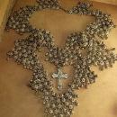 Medieval Goddess necklace Gothic antique cross HUGe statement collar bib religious cross