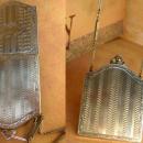 Vintage art deco wrist compact powder and coins with original chain and mirror