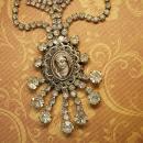 Paste rhinestone Flapper necklace Religious Icon portrait with huge sprays of rhinestones Wedding necklace
