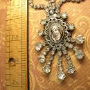 Paste rhinestone Flapper necklace Religious Icon portrait with huge sprays of rhinestones Wedding necklace