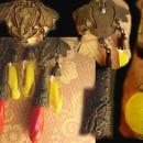 Vintage Czech Earrings DRAMATIC Glass chandelier drops nouveau fairy with wings and butterfly shoulder duster