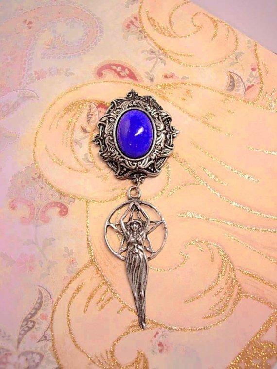 Magical Wicca Nouveau Goddess Hanging Brooch