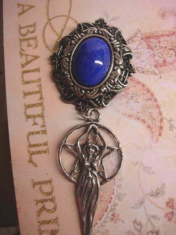Magical Wicca Nouveau Goddess Hanging Brooch