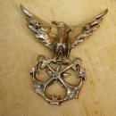 1940 vintage Eagle patriotic brooch with rhinestones and red enamel stars unsigned beauty