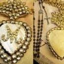 Sacred heart necklace Paste Ex voto Locket rosary bookchain hidden reliquary compartment
