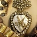 Sacred heart necklace Paste Ex voto Locket rosary bookchain hidden reliquary compartment