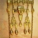 HUGE Egyptian Pharaoh Necklace with mummies scarabs and more Signed