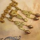 HUGE Egyptian Pharaoh Necklace with mummies scarabs and more Signed