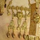 HUGE Egyptian Pharaoh Necklace with mummies scarabs and more Signed