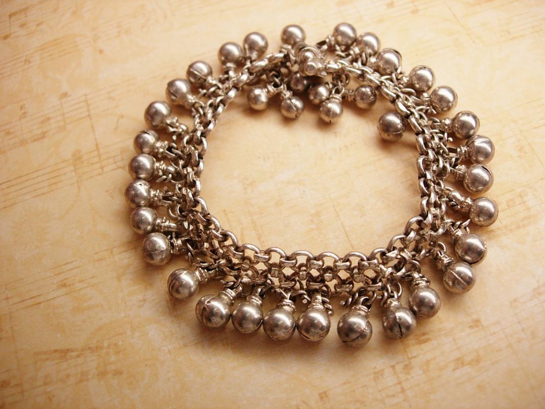 Vintage Hallmarked sterling Gypsy STERLING bracelet Goddess and belly dancer delight