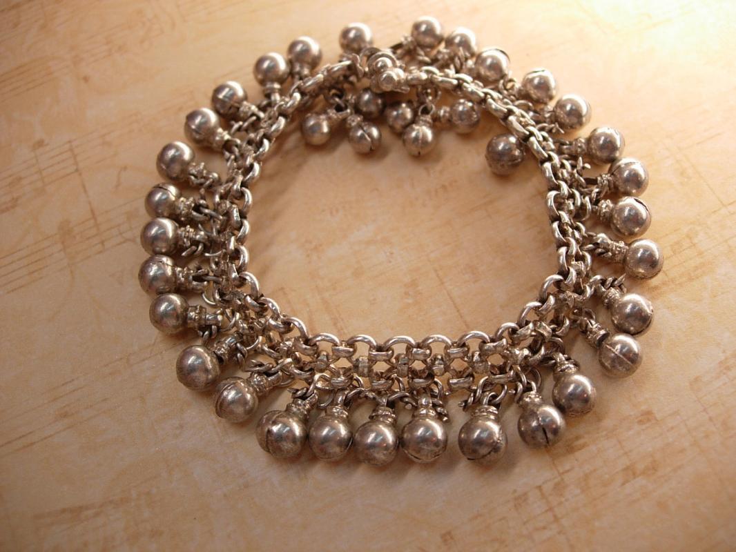 Vintage Hallmarked sterling Gypsy STERLING bracelet Goddess and belly dancer delight