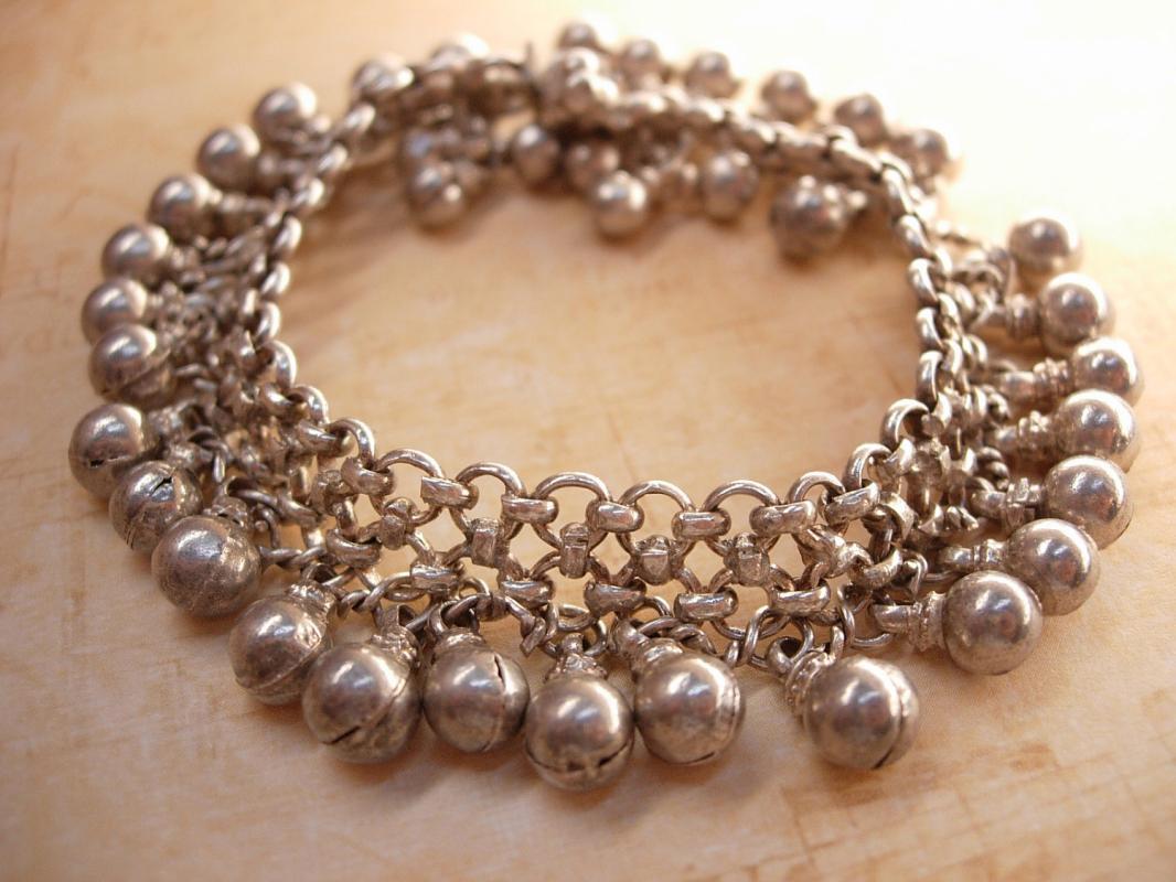 Vintage Hallmarked sterling Gypsy STERLING bracelet Goddess and belly dancer delight