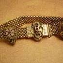 ANtique Victorian 10kt rose gold garnet slide bracelet and screw on garnet Earrings