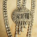 Art deco Vintage necklace brooch conversion set marcasites and rhinestones flapper fringe