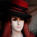 Vintage Steampunk Fedora Top Hat Halloween orange and black rim with tassels Bollman & Co