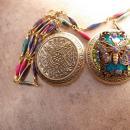Czech Rhinestone butterfly Locket Bohemian Fairy with enamel Chain