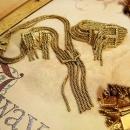 Early Fringe BUckle Bracelet NEcklace earrings All Signed Victorian swags Goldette