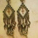 Gothic voodoo Snake earrings dripping in serpents