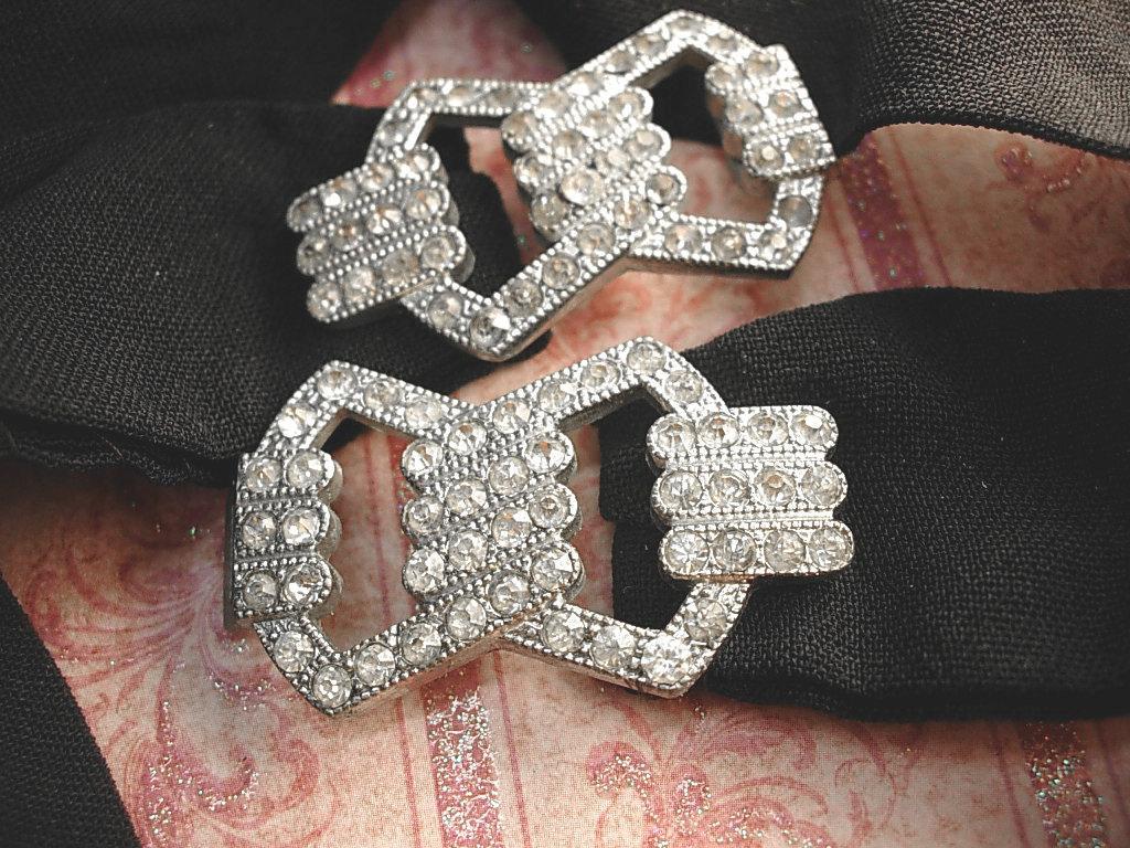 Antique Victorian Mourning Belt Paste buckle