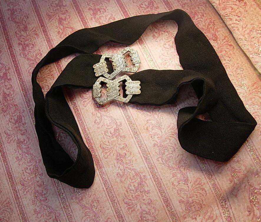 Antique Victorian Mourning Belt Paste buckle