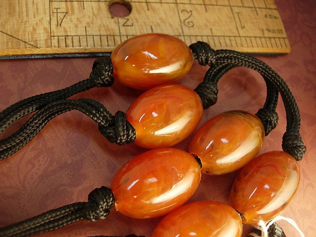 Vintage Italy Necklace HUGe amber with Dramatic Tassel With original tag Flapper style