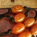 Vintage Italy Necklace HUGe amber with Dramatic Tassel With original tag Flapper style