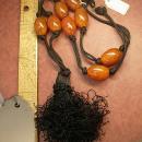 Vintage Italy Necklace HUGe amber with Dramatic Tassel With original tag Flapper style