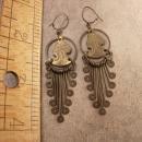 Vintage Queens Coin Tassel Earrings Trench art dated 1956 1962