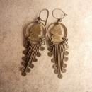 Vintage Queens Coin Tassel Earrings Trench art dated 1956 1962