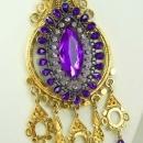 STUNNING Purple Chandelier Medieval necklace Goddess with aurora borealis Drops