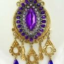 STUNNING Purple Chandelier Medieval necklace Goddess with aurora borealis Drops