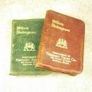 2 MINIATURE leatherbound Shakespeare Books King Henry 1V advertising bank with history