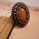 ANtique sterling genuine victorian amber fancy setting ring