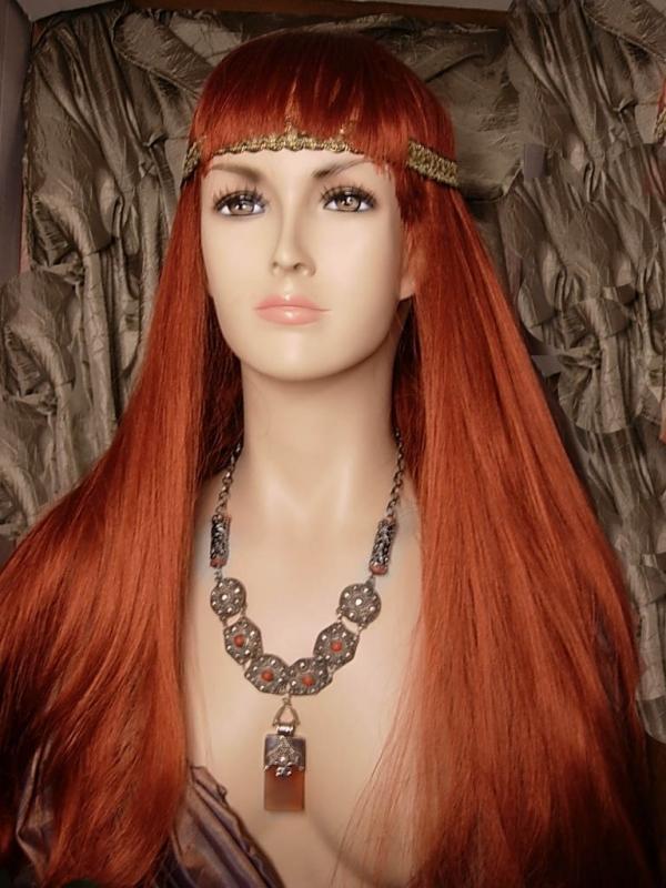 Vintage GOddess Necklace with Sterling etruscan coral and pearls OOAK