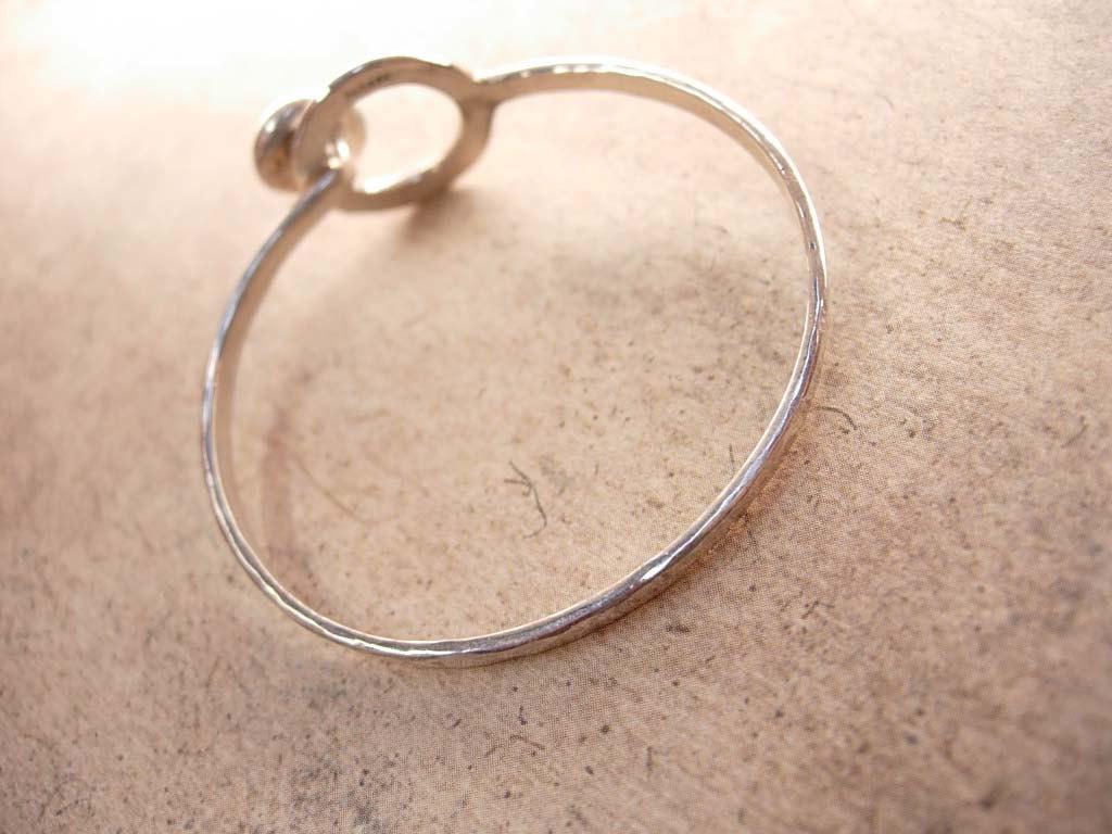 Signed Sterling Hammered Button Bracelet Parker Sterling Childs bracelet Modernist