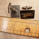 Rare Vintage 950 Silver and GOld Horse Cufflinks hallmarked sterling 950