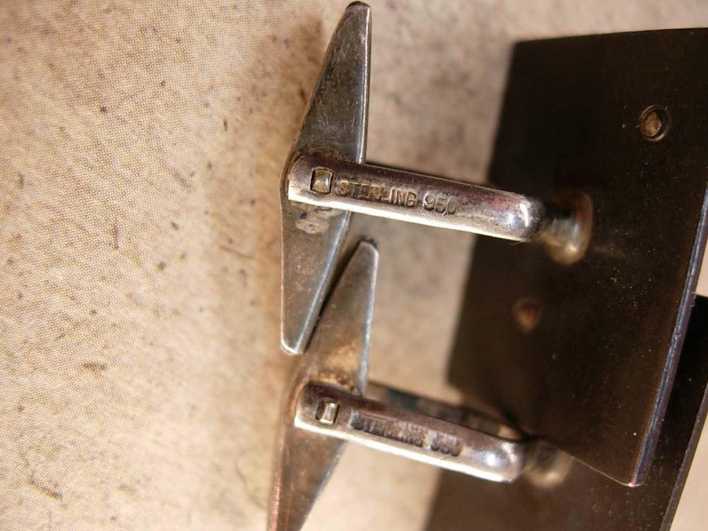 Rare Vintage 950 Silver and GOld Horse Cufflinks hallmarked sterling 950