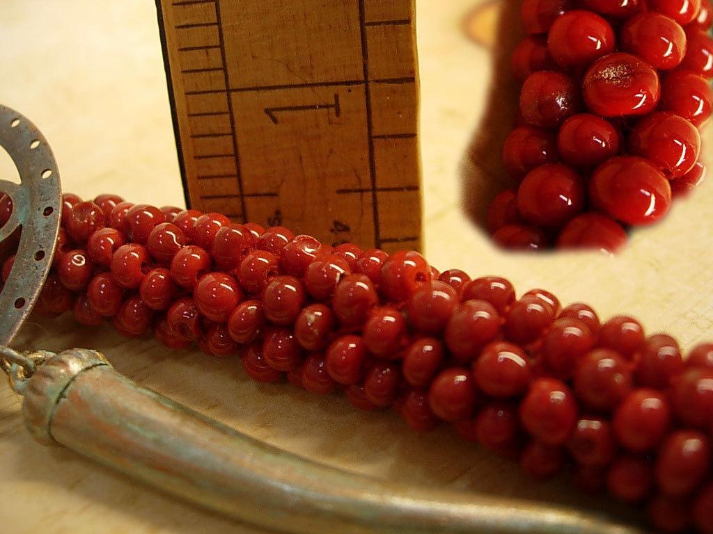 DIvine Red Coral Talisman necklace huge pendant