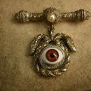 Bizarre Evil eye serpent talisman brooch jeweled serpents hoodoo voodoo