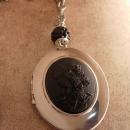 Whimsical Fairy Cameo Locket necklace Flapper era portrait child with fairy costume